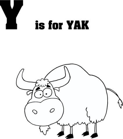 Letter Y Is For Yak From Learn English Alphabet  Letter Is For  Set Iii Coloring Page